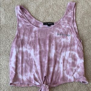 Purple tie die crop top